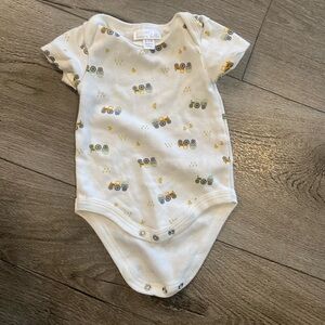 L'ovedbaby Cream Tractor Print Bodysuit